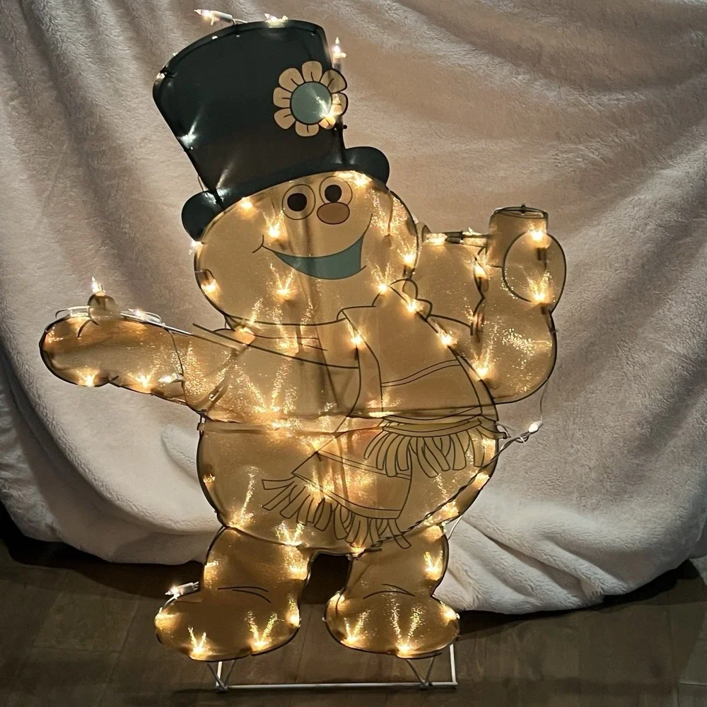 Vintage Frosty the Snowman Lighted Sculpture Christmas Lights Holiday Decoration